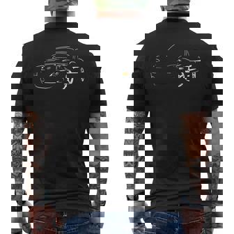 Japanese Miata Car Retro Roadster Outline For Car Lover Men's T-shirt Back Print - Monsterry