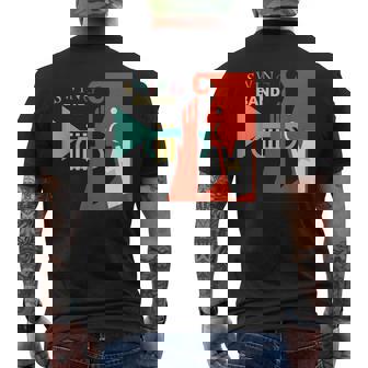 Jazz Music Player スイング バンド レトロ ヴィンテージ 70年代 メンズTシャツ バックプリント - Kawaiitshirt