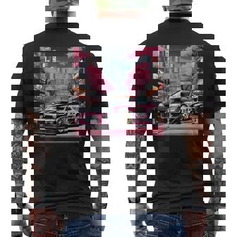 Jdm レトロ 和 ドリフト 車 東京 スカイライン 桜 メンズTシャツ バックプリント - Kawaiitshirt