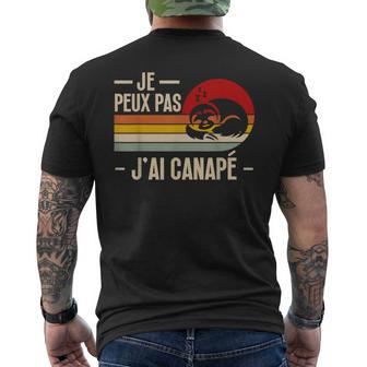 Je Peux Pas J'ai Canapé Paresseux Humourieste Drôle Flemme T-shirt imprimé au dos - Cadeauxyz