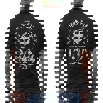 Jeais Être Papa 2025 Futur Père Bientôt Papa 2025 Noir Adulte Casual Manche Courte Col Coupe Classique Léger Importé T-shirt imprimé au dos - Cadeauxyz