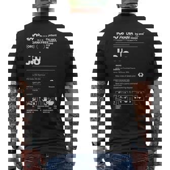 Jojo名札 皮肉な名前 ジョジョの栄養成分 メンズTシャツ バックプリント - Kawaiitshirt