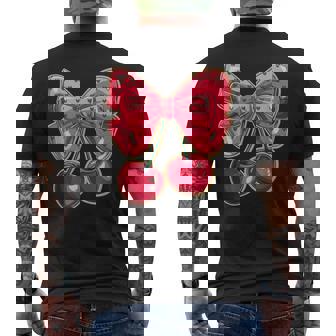 Jolie Noeud Coquette Avec Cerises Et Coeurs Esthétiques T-shirt imprimé au dos - Cadeauxyz