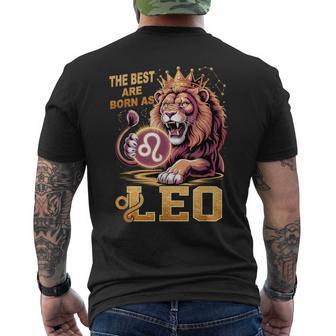 July August Birthday Lion The Best Born As Leo Zodiac Men's T-shirt Back Print - Thegiftio
