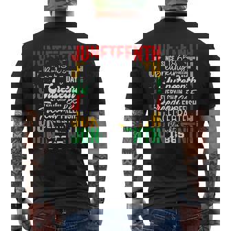 Junenth 1865 Afro Freedom Breaking Chains Freeish Roots Men's T-shirt Back Print - Thegiftio UK