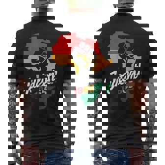 Junenth 1865 Black History Afro American African Freedom Men's T-shirt Back Print - Thegiftio