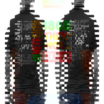 Junenth 1865 Pride Black History They Don't Like Us Men's T-shirt Back Print - Thegiftio UK