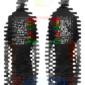 Junenth Black Fathers Day Dad Black African June 19Th Men Men's T-shirt Back Print - Thegiftio UK