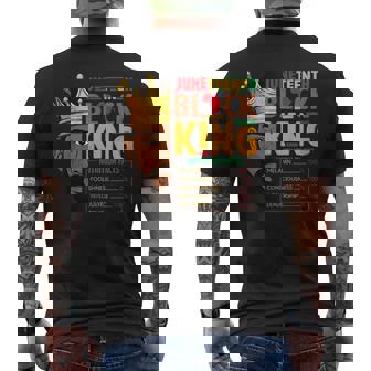 Junenth Black King Nutrition Facts Pride African Mens Men's T-shirt Back Print - Thegiftio UK
