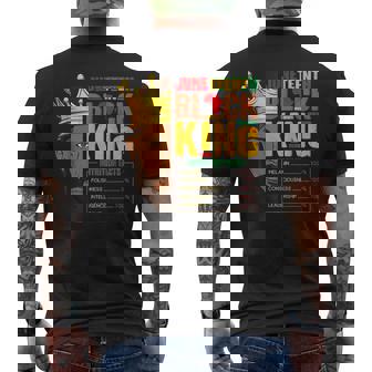 Junenth Black King Nutritional Facts Pride African Mens Men's T-shirt Back Print - Monsterry