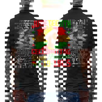 Junenth Celebrating Black Freedom Black King Men's T-shirt Back Print | Mazezy