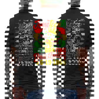 Junenth Flag Celebrating Black Freedom Junenth 1865 Men's T-shirt Back Print - Monsterry