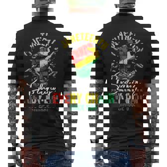 Junenth Freedom Breaking Chains Since 1865 Black Pride Men's T-shirt Back Print | Mazezy