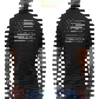 Just A Dad Who Always Came Back With The Milk American Flag Men's T-shirt Back Print - Thegiftio