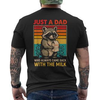 Just A Dad Who Always Came Back With The Milk Fathers Day Men's T-shirt Back Print - Thegiftio UK