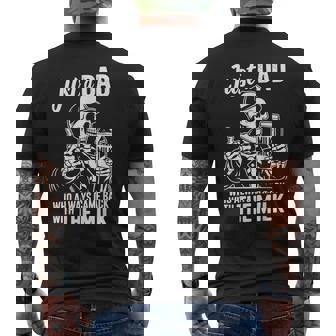 Just A Dad Who Always Came Back With The Milk Fathers Men's T-shirt Back Print | Mazezy