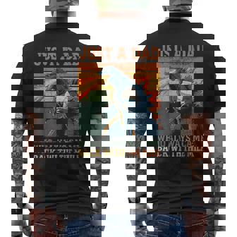 Just A Dad Who Always Came Back With The Milk Kaiju Dad Men's T-shirt Back Print - Monsterry