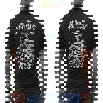 Just A Dad Who Always Came Back Skeleton Father's Day Dad Men's T-shirt Back Print - Monsterry