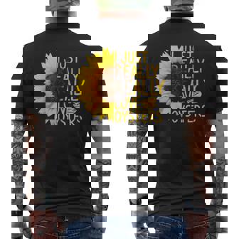 I Just Really Love Oysters ギフト レディース メンズ Mollusc ひまわり メンズTシャツ バックプリント - Kawaiitshirt