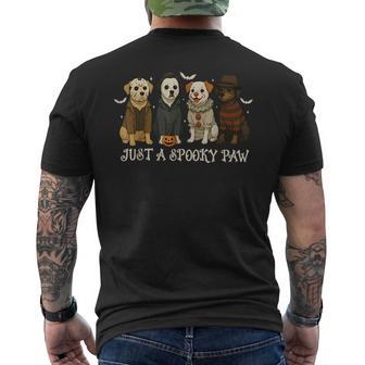 Just A Spooky Paw Dog Halloween Characters Men's T-shirt Back Print - Thegiftio