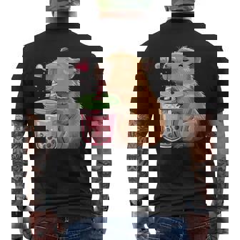 Kawaii Capibara Bebida Boba Bubble Tea Capibara Niñas Niños Camiseta Hombre Estampado Espalda - Regaloses