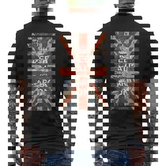 Keep Calm And Carry On Uk Flag メンズTシャツ バックプリント - Kawaiitshirt