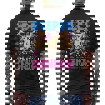 Keeper Of The Gender Baseball Or Bows Gender Reveal Party Men's T-shirt Back Print - Thegiftio UK