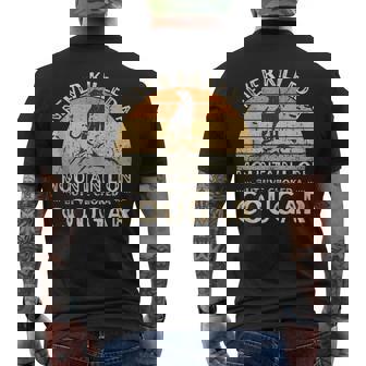 Never Killed A Mountain Lion But I've Choked A Cougar Retro Men's T-shirt Back Print - Thegiftio UK