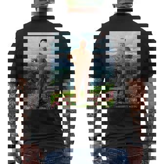 Kim Jong Il Kim Jong Un Humour North Korea メンズTシャツ バックプリント - Kawaiitshirt