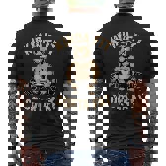 Kinda Fit Sorta Fat Gym Bear Weightlifting Workout Men's T-shirt Back Print | Mazezy