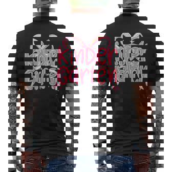 Kindergarten Coquette Bow Back To School First Day Of School Men's T-shirt Back Print - Monsterry