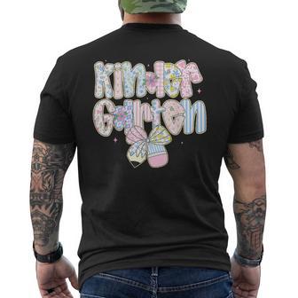 Kindergarten Coquette Bow First Day Of School Back To School Men's T-shirt Back Print - Thegiftio UK