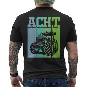 Kindergeburtstag 8 Jahre 8 Geburtstag Traktor T-Shirt mit Rückendruck - Geschenkecke