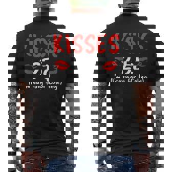 Kisses 25 Imave For College バレンタインデー デザイナー メンズTシャツ バックプリント - Kawaiitshirt