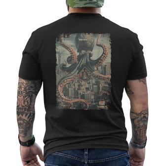 Kraken Del Monstruo Del Pulpo Del Horror Póster Pulpo Camiseta Hombre Estampado Espalda - Regaloses