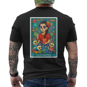 La Maestra Spanish-Mexican Bingo Card Men's T-shirt Back Print - Thegiftio UK