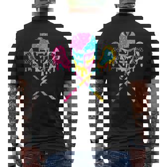 Lacrosse Drip Lax Helmet Ice Cream Sticks Men's T-shirt Back Print - Thegiftio UK