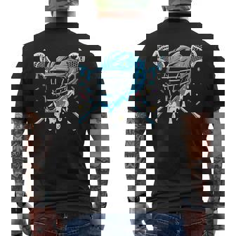 Lacrosse Ice Cream Drip Lax Boys Helmet Stick Youth Players Men's T-shirt Back Print - Thegiftio UK