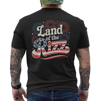 Land Of The Rizz Patriotic 4Th Of July Us Flag Men's T-shirt Back Print - Thegiftio UK