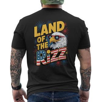 Land Of The Rizz Patriotic American Flag 4Th Of July Men's T-shirt Back Print - Thegiftio UK