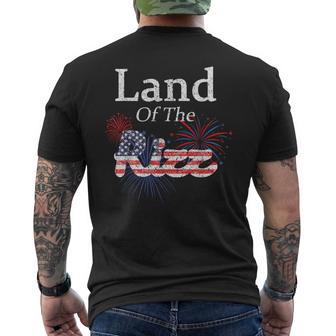 Land Of The Rizz Patriotic Fireworks Celebration Men's T-shirt Back Print - Thegiftio UK