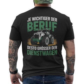 Landwirt Bauer Lustig Dienstwagenpruch Trecker Traktor T-Shirt mit Rückendruck - Geschenkecke