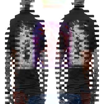 Laser Eyespace Cat ナマケモノ ラマ レインボー メンズTシャツ バックプリント - Kawaiitshirt