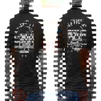 My Last First Day Senior 2026 Coquette Bow Retro Men's T-shirt Back Print - Thegiftio