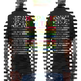 Latin Countries Flag Latino National Hispanic Heritage Month Men's T-shirt Back Print - Monsterry