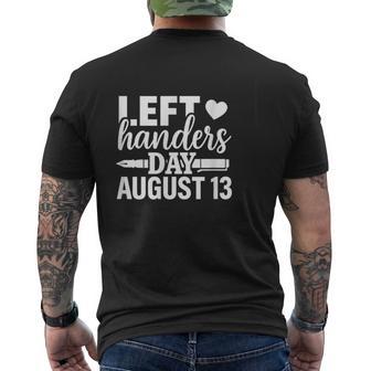 Left Handers Day Left Southpaw Pride August 13 Quote Men's T-shirt Back Print - Thegiftio