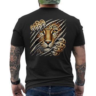 Leopard Cheetah Tiger Leopard Face Lion Cat Cute Men's T-shirt Back Print - Monsterry