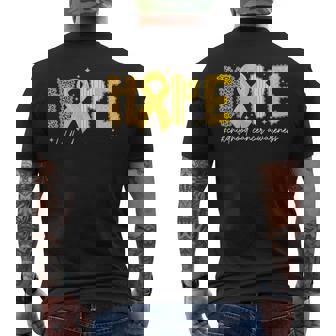 Leopard Hope Gold Ribbon Childhood Cancer Awareness Men's T-shirt Back Print | Mazezy