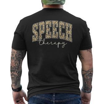 Leopard Speech Therapist Slp Speech Language Pathologist Men's T-shirt Back Print - Thegiftio UK