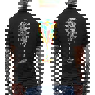 Les Couleurs Fondues Font Tomber Les Cubes De Rubik T-shirt imprimé au dos - Cadeauxyz